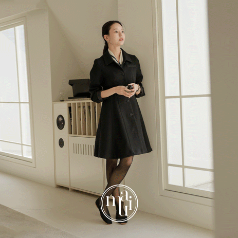 泡泡袖粗呢迷你洋裝MM173