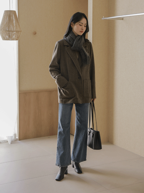 Hector人字紋羊毛夾克 U6009