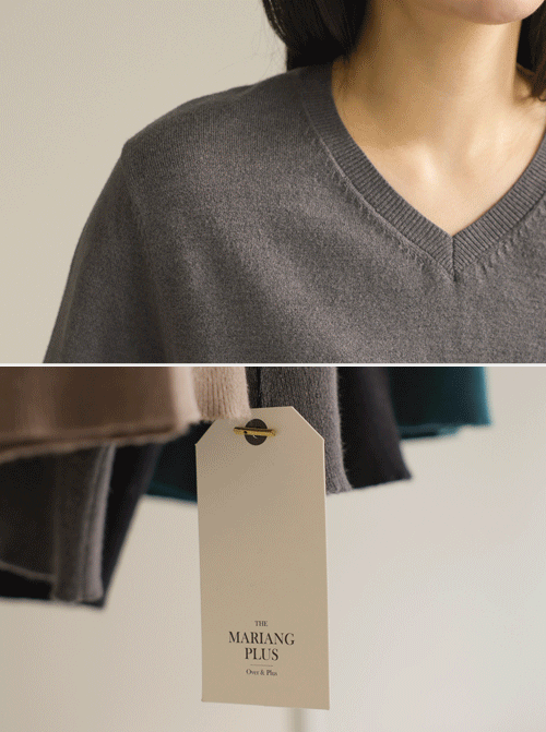 奶油色V領針織衫 Z423