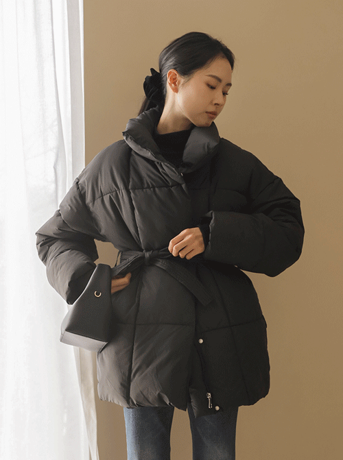 Purity皮條/束帶羽絨外套 U6134