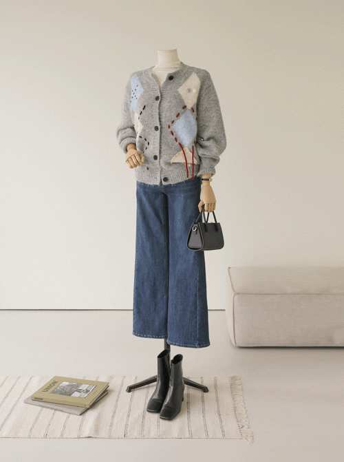 Somar菱形花紋羊毛開襟衫 C2642