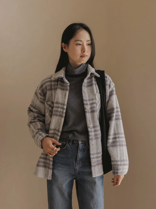 Hamoe 格子羊毛襯衫 T11341