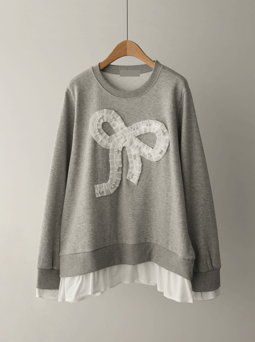 Camille 緞帶貼布衛衣 T11516