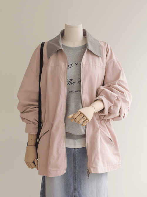 大象拼色領夾克 U6254