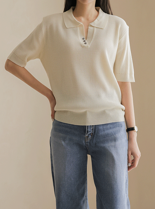 Veropic 翻領短袖針織衫 K4285