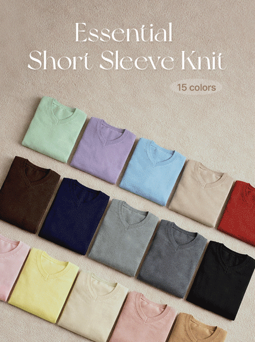 索里米V領短袖針織衫 K4294