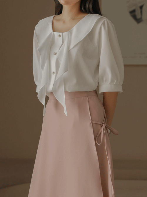 Yanami荷葉邊女襯衫T11846