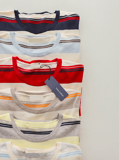 Bekimi條紋短袖針織K4302