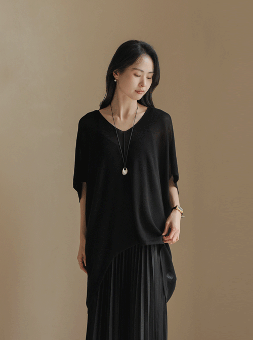 Hotina V領長針織衫 Y006