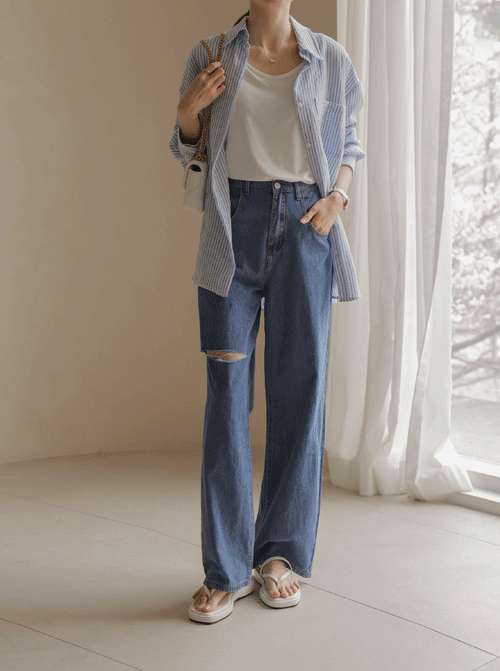 Boebi 寬鬆直筒長褲 T11905