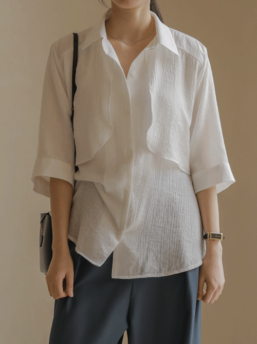 Lineon 皮條/束帶女襯衫 T11943