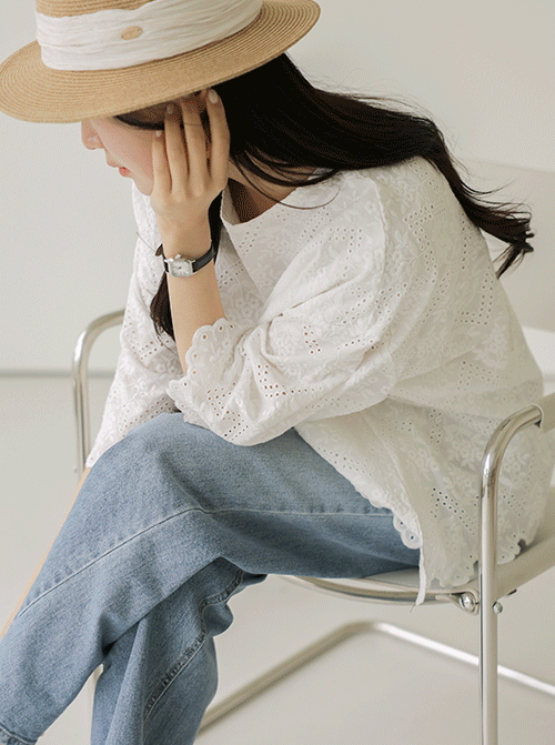 Nenocell 刺繡女襯衫 T11982