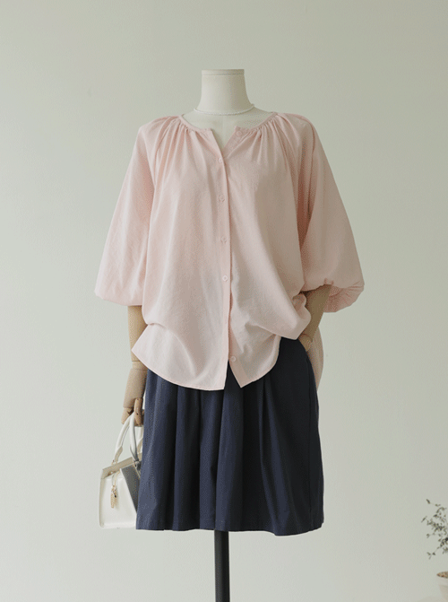Nakeron Shirring 女襯衫 T12168