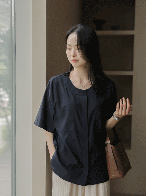 Pikeon Pocket 女襯衫 T12374