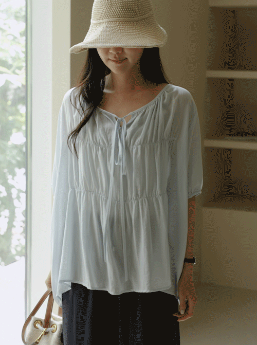 Nezaro Shirring 女士襯衫 Y121