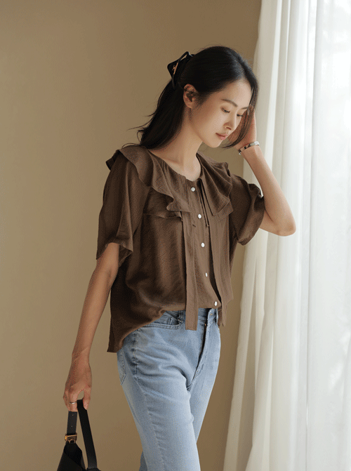 Opalley 荷葉邊領女襯衫 T12723
