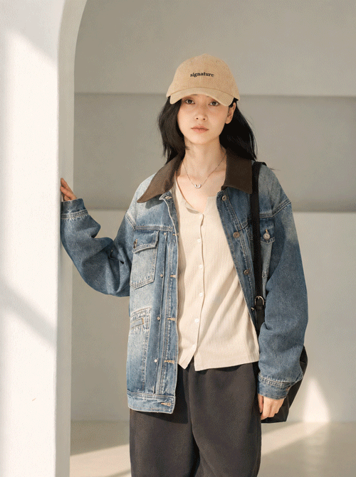 Teora 撞色牛仔外套 Y156